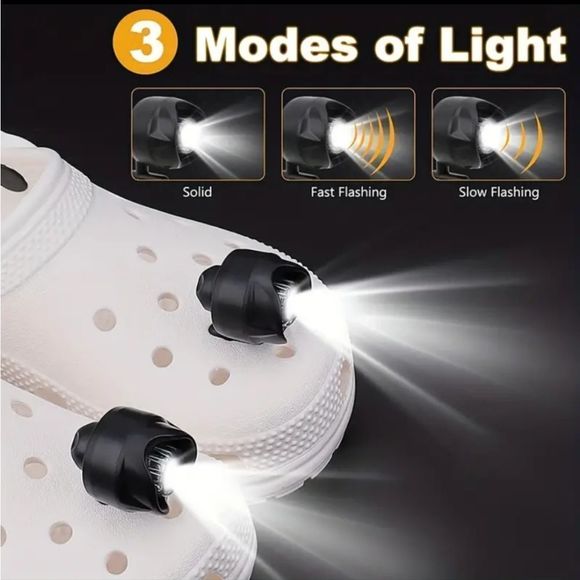 NEW Pair of Crocs Shoe Lights Headlights in Red Like Jibbitz Flashlights Light - Picture 7 of 7